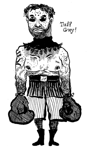 tuff guy, the creepy clown boxer tuff guy, the creepy clown boxer